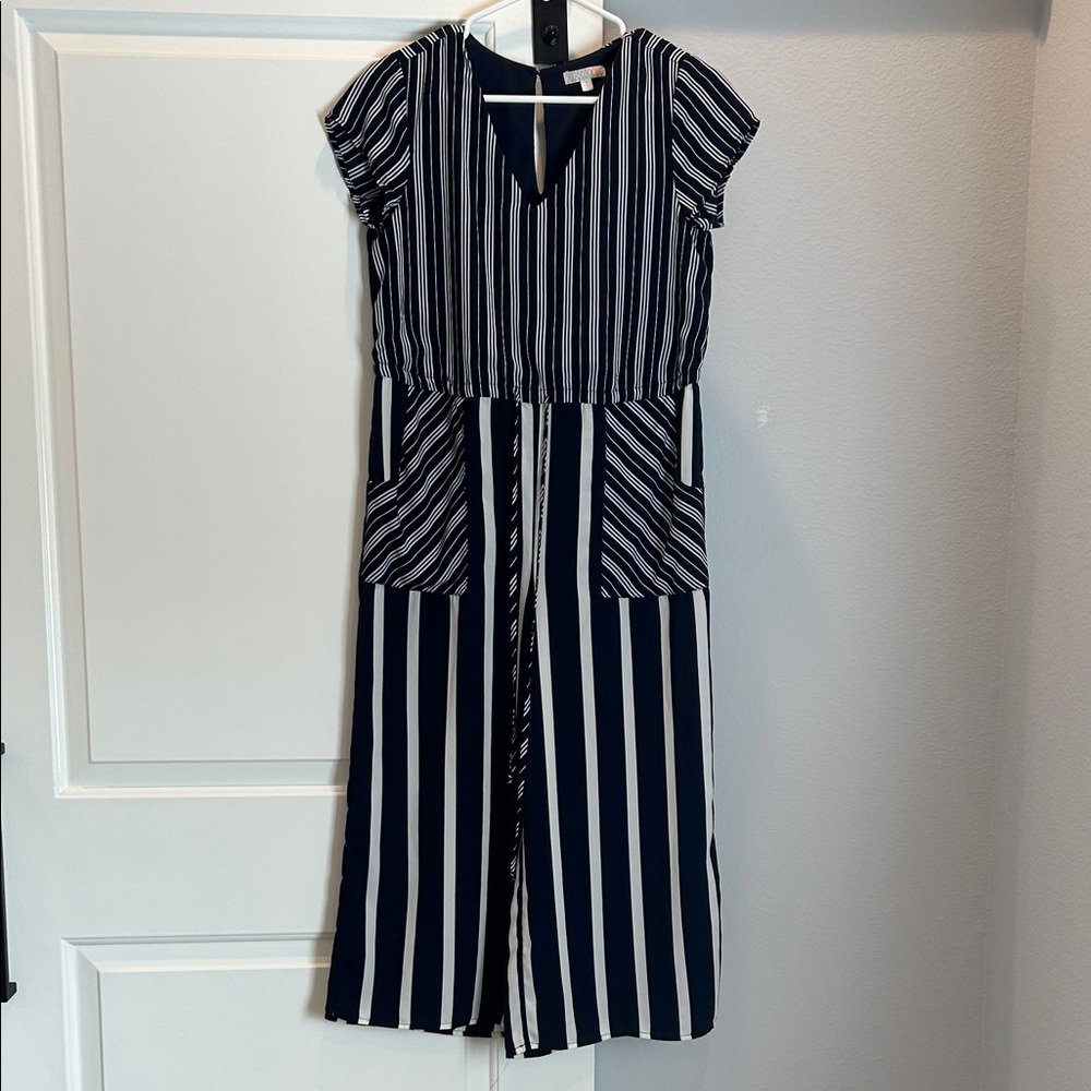 Striped Navy and White Jumpsuit GB size S